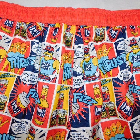 The Simpsons Mens XL Duffman Comic Swim Board Shorts - Picture 9 of 9